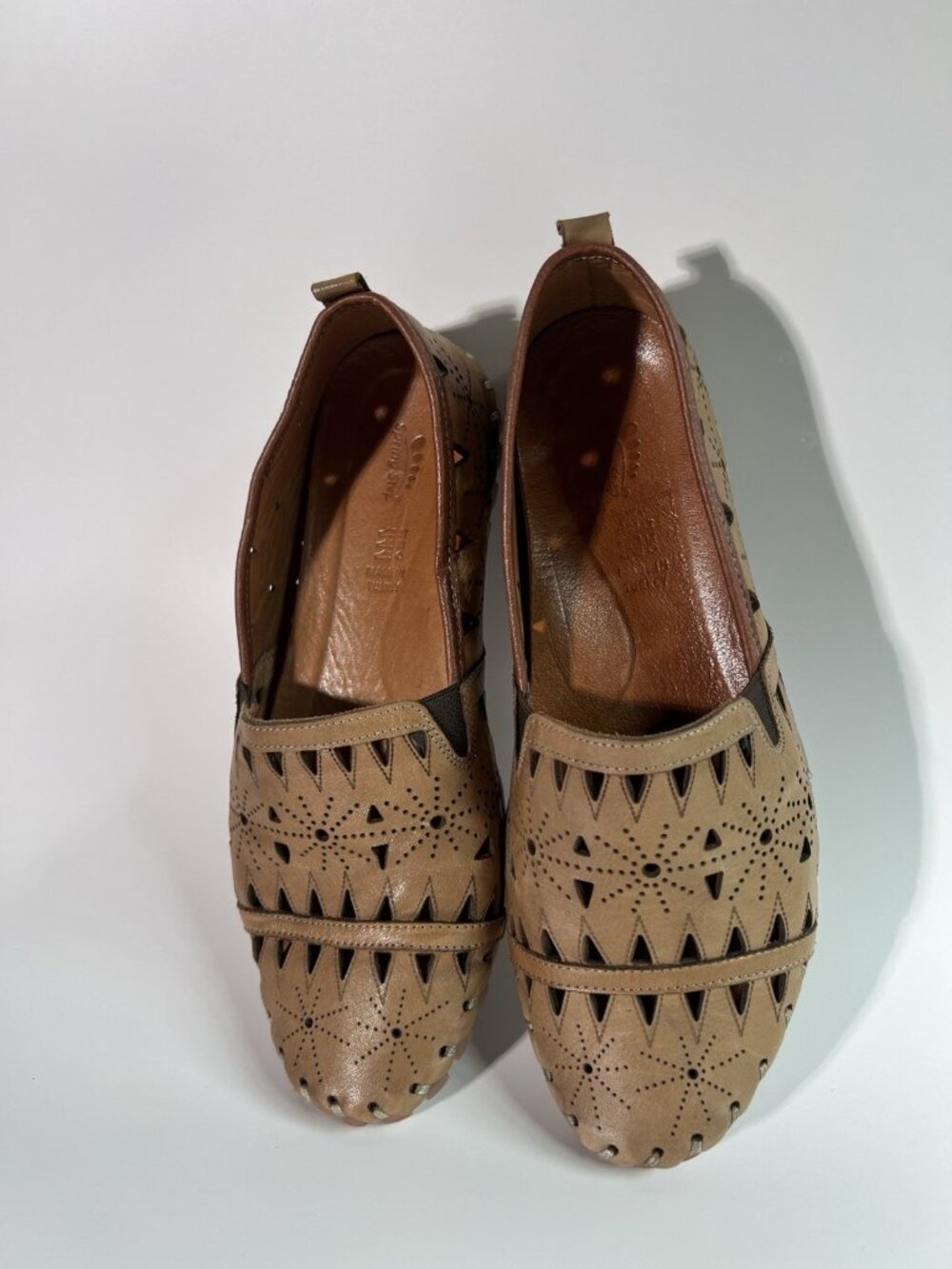 Spring Step Fusaro Flats Loafers Slip On Leather Shoes Brown Made Turkey Sz 40 - Picture 3 of 14
